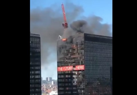 Incendio en el World Trade Center de Bruselas (Video)
