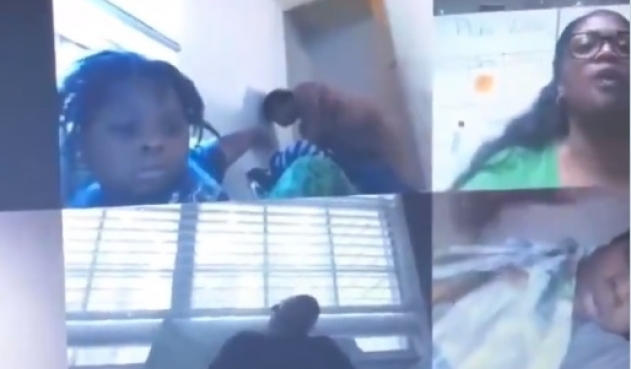 Mientras un niño dormía en plena clase virtual, la madre de otro paseaba desnuda frente a la cámara (VIDEO)