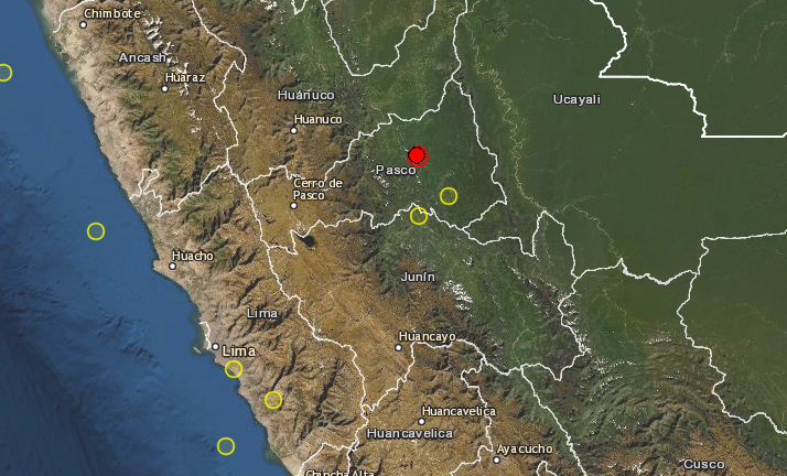 Un sismo de magnitud 5,7 se sintió en el centro de Perú