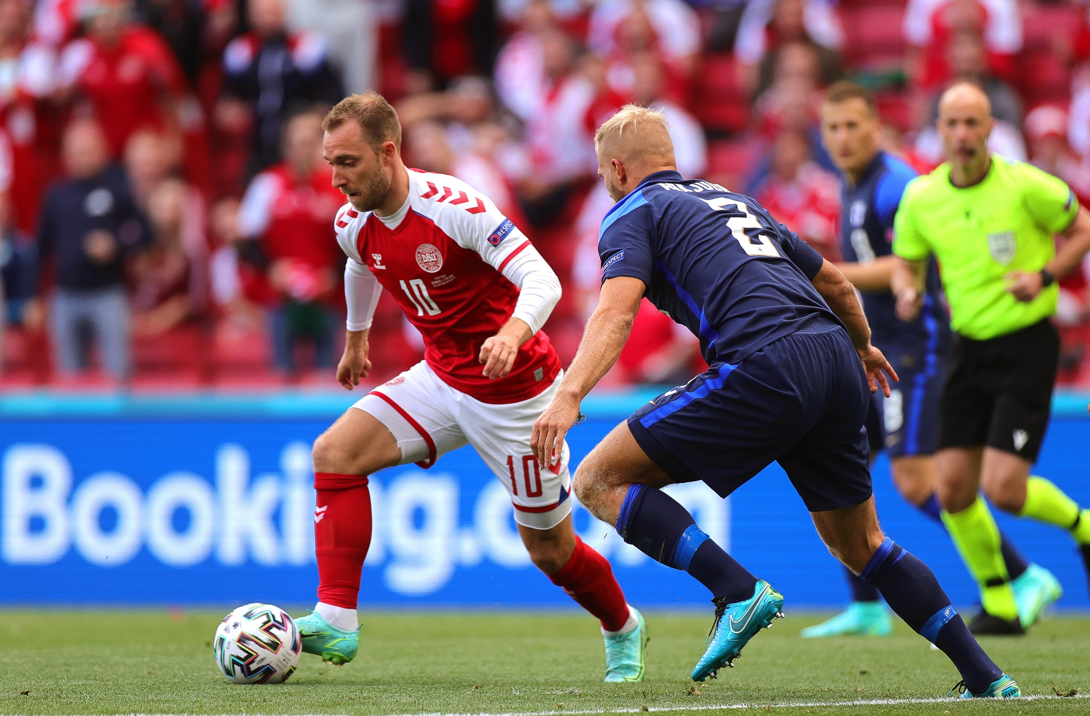La Uefa eligió a Eriksen como el jugador del partido de Dinamarca-Finlandia