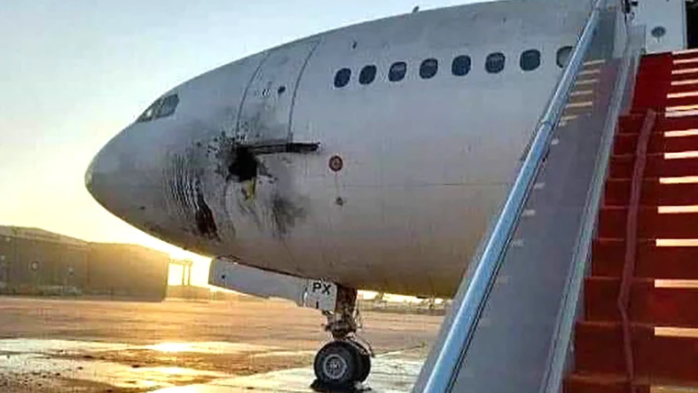 Ataque con misiles al aeropuerto de Bagdad: uno de ellos dañó un avión de pasajeros
