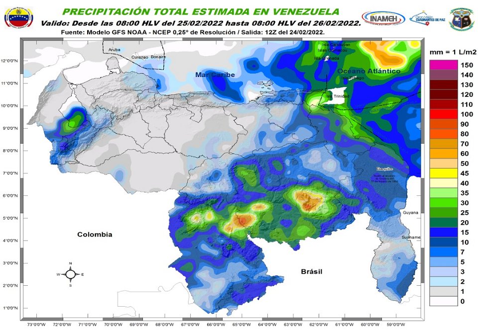 Inameh pronosticó lluvias y actividad eléctrica en varios estados de Venezuela #25Feb