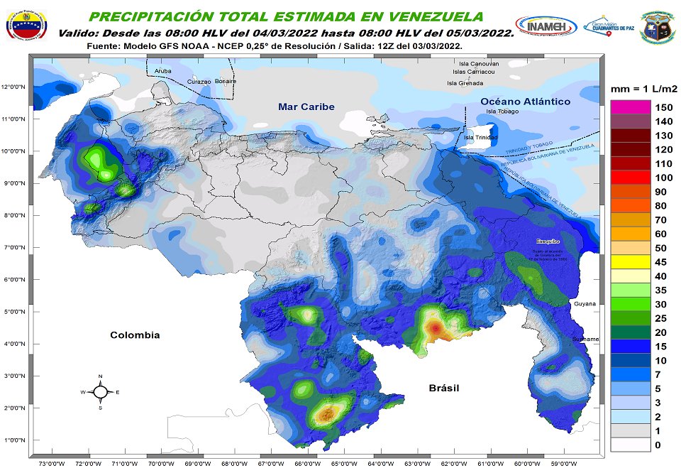 Inameh pronosticó nubosidad y descargas eléctricas en algunos estados de Venezuela #4Mar