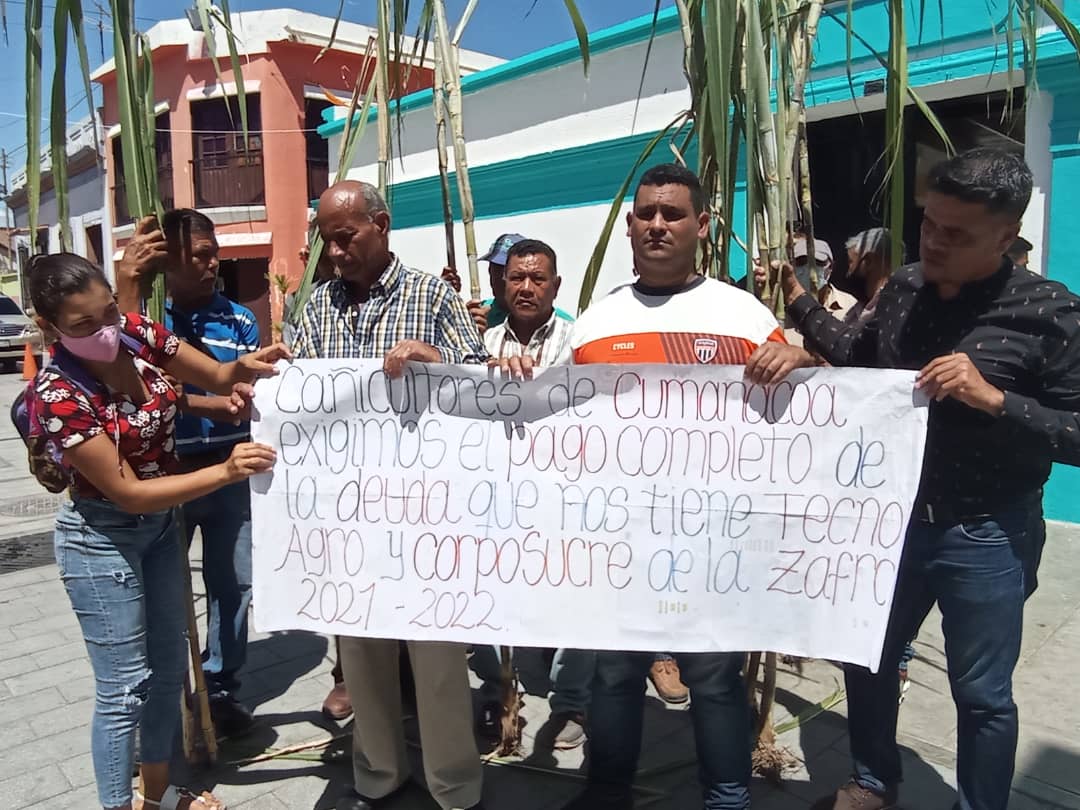 “Estamos siendo estafados”: cañicultores de Cumanacoa protestaron frente a la gobernación de Sucre