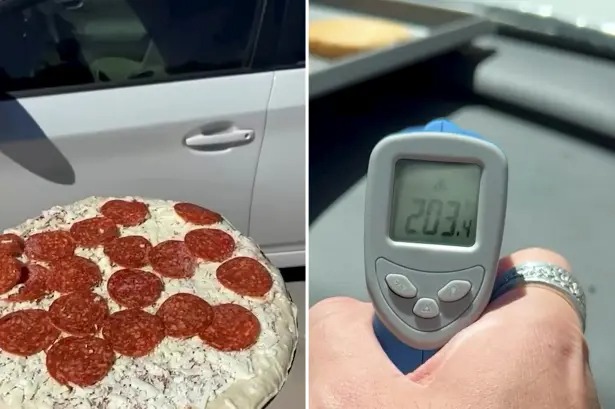 Calor infernal en Arizona: Cocina hamburguesas, pizzas y tortas en el interior de su auto hirviendo