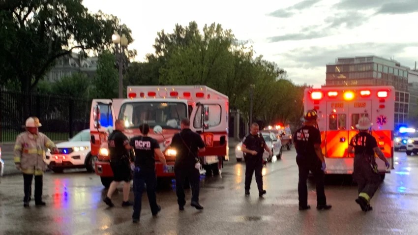 Monumental caos: La caída de un rayo cerca de la Casa Blanca dejó cuatro heridos de gravedad