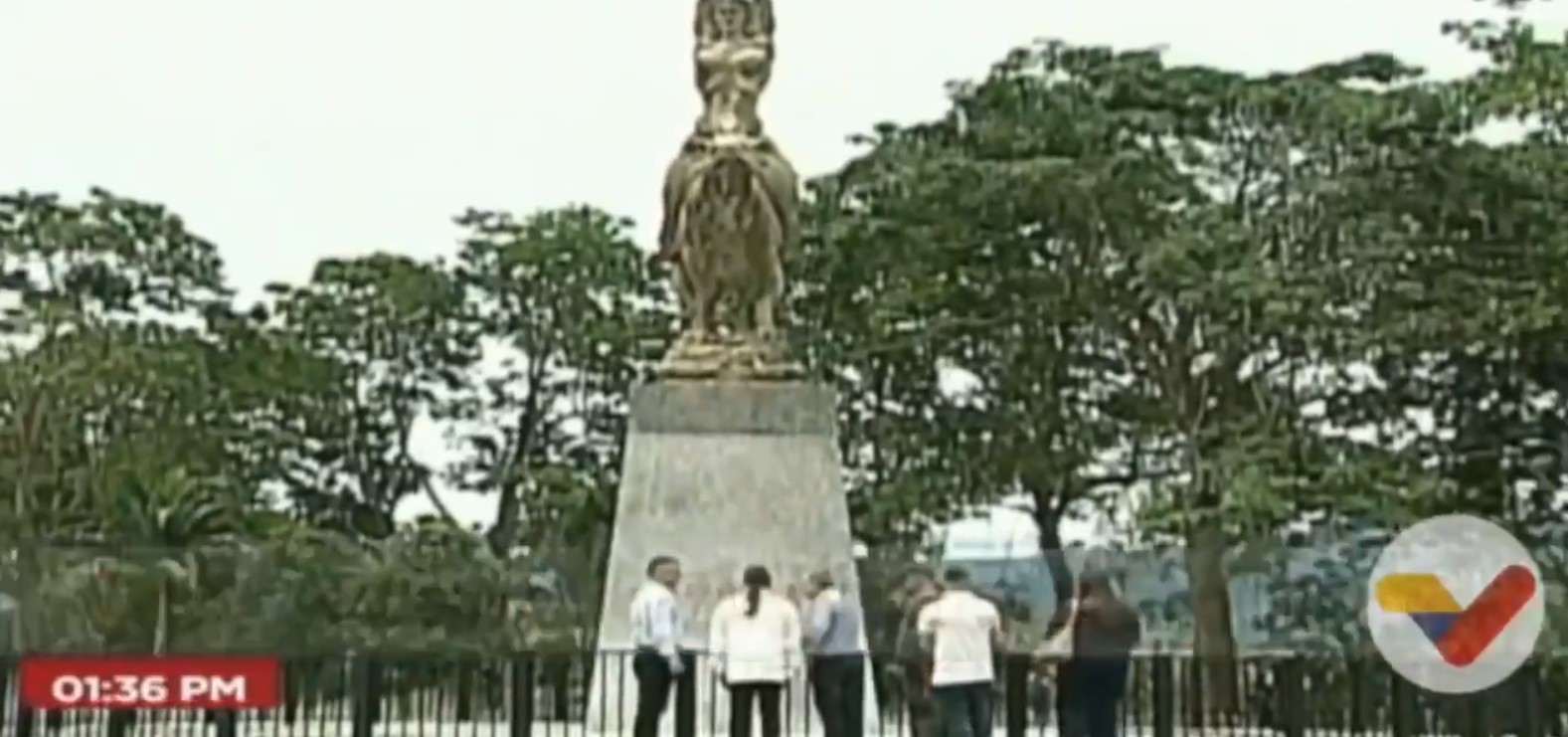 El chavismo inauguró una plaza en Yaracuy con la escultura de María Lionza robada de la UCV