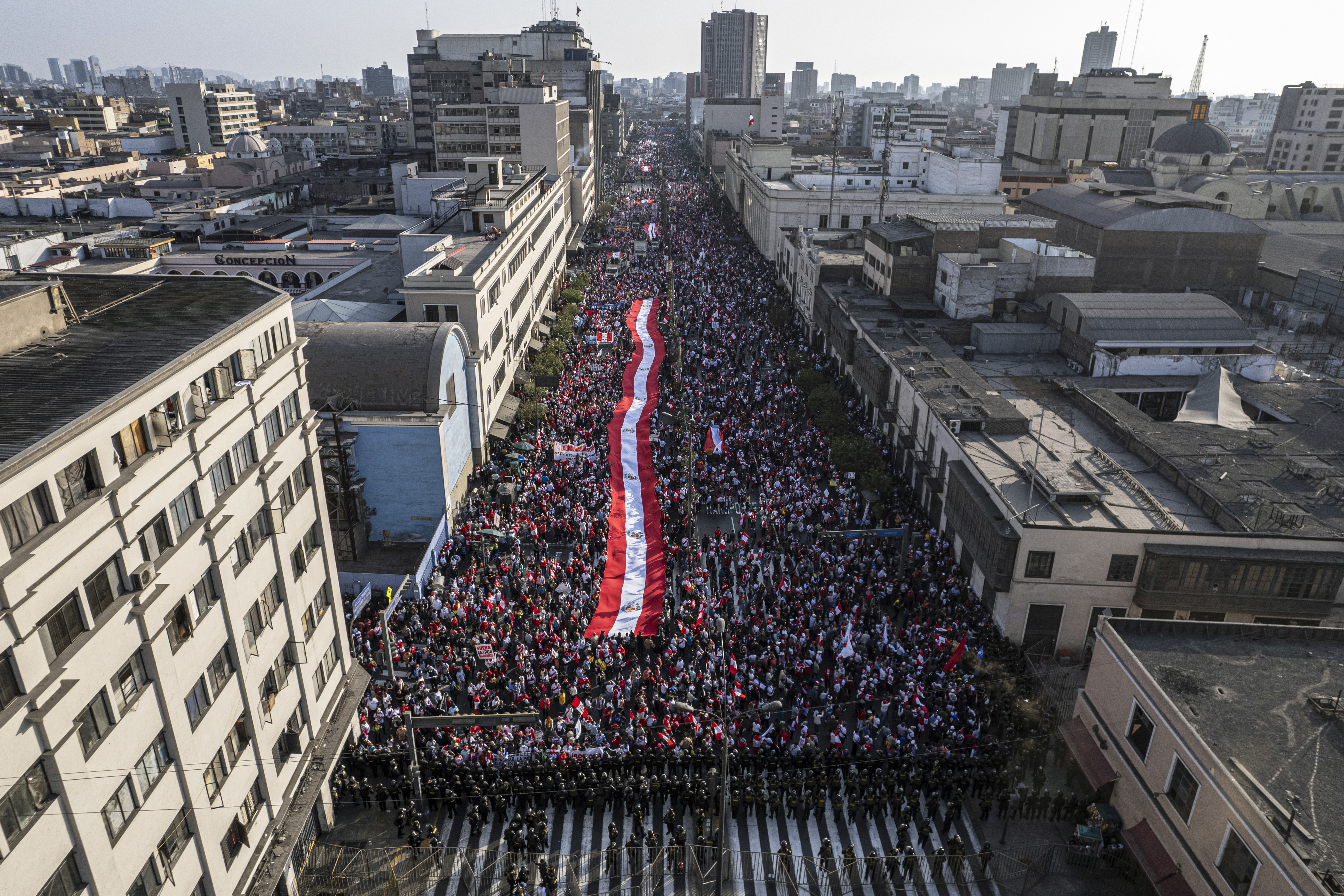 Miles de peruanos marcharon para pedir la renuncia de Pedro Castillo (Fotos)