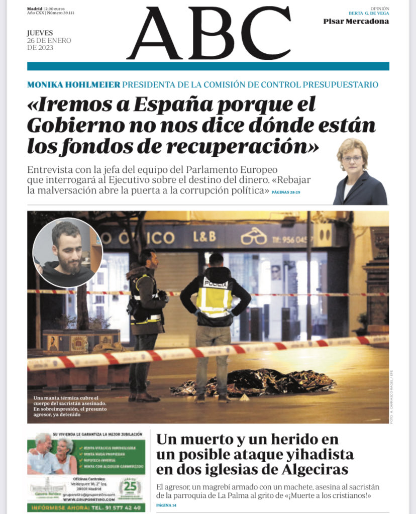 Portadas de la prensa internacional de este jueves 26 de enero de 2023