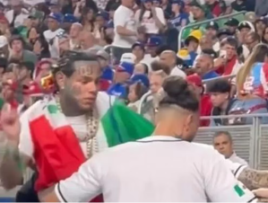 Así sacaron a Tekashi 6ix9ine del estadio por pelearse con fanaticos de Puerto Rico en el Clásico Mundial (VIDEO)