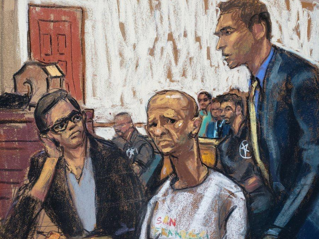 “El miedo es libre”: ilustración retrató la expresión de “El Pollo” Carvajal en la corte de Nueva York