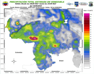 Inameh prevé fuertes lluvias por el paso de la onda tropical 28 del centro al occidente de Venezuela este #10Ago
