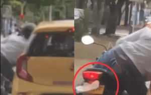 Ladrón aprovechó plena tranca para robar a taxista y el VIDEO se viralizó